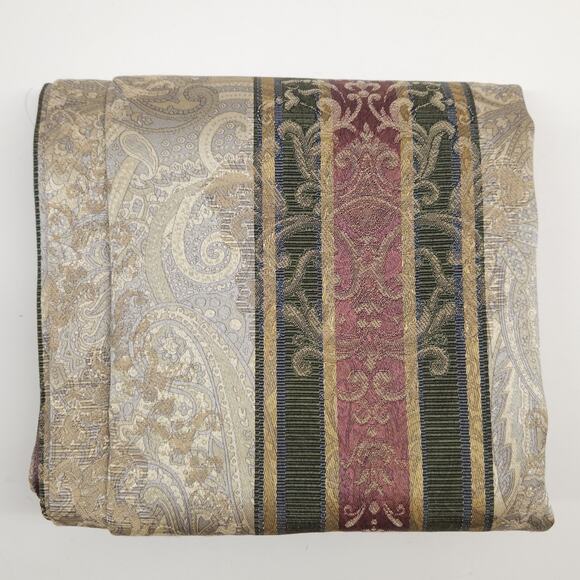 Vtg Croscill Dover Manor Townhouse Shower Curtain Paisley Stripe Gold Green NWOT - Picture 1 of 5